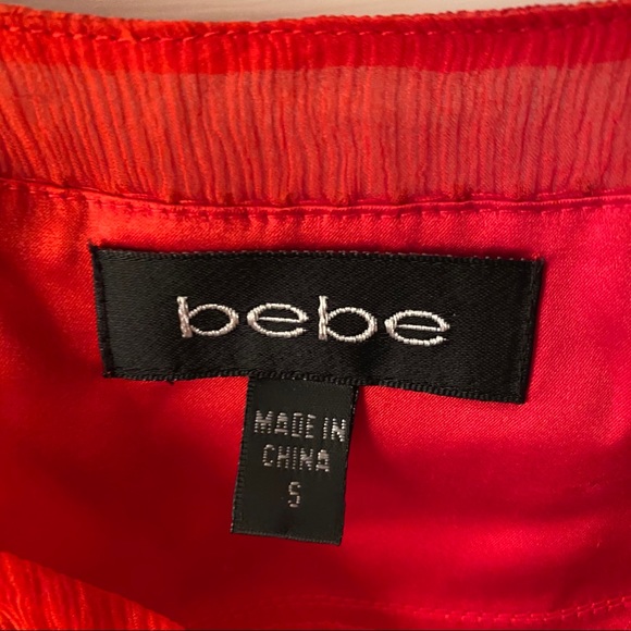 Bebe silk top, red, size S - Picture 4 of 4